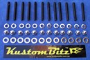 Holden V8 Bolt Kit - Valve Cover Standard & 12mm Spacer Polished Stainless Dome Nuts [KustomBitz]