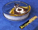 Chrome Air Cleaner 9 inch with a 3 inch element - Holley 4 barrel diameter 5' 1/8' inch neck