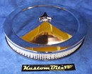 Chrome Air Cleaner 14 inch with a 2 inch element & recessed base - Holley 4 barrel diameter 5' 1/8' inch neck