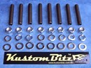 Holden 6 Cyl Bolt Kit 186 & 202 - Intake & Exhaust manifold studs & Polished Stainless nuts [KustomBitz]