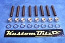 Holden 6 Cyl Bolt Kit 186 & 202 - Intake & Exhaust manifold studs & Polished Stainless Nylock nuts [MirrorTopz]