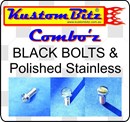 Holden 6 Cyl Bolt Kit 186 & 202 Bolt Kit - Complete replacement std black engine bolts & polished stainless button heads for valve cover & inlet manifold [Combo'z]