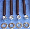 Carby Bolt Kit - Universal fit 5 3/4 inch long Carburettor Studs & Zinc Nylock Nuts [KustomBitz Silverz]