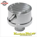 Billet Alloy Oil Breather Cap with PCV built in - Polished Milled Fins Design