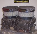 Air Cleaner Pair Tunnel Ram Special - 6 inch Flat Top Finned suit Holley diameter 5' 1/8' inch neck