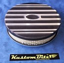Air Cleaner 9 inch Ford Oval BLACK with 2 inch element - Stromberg single barrel diameter 2' 5/16' inch neck