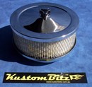 Chrome Air Cleaner 6 inch - Holley 4 barrel diameter 5' 1/8' inch neck