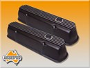 Holden V8 253, 308 Alloy Rocker Covers suit early heads - Finned BLACK Pair